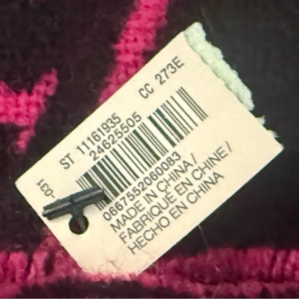 NWT NEW Vintage Victoria’s Secret Hot Pink Black Double Sided Scarf - Picture 3 of 4